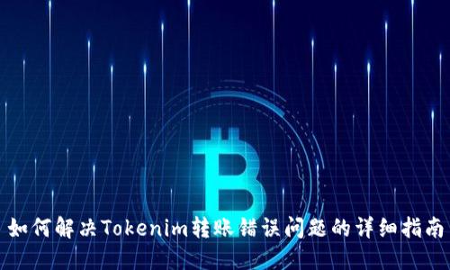如何解决Tokenim转账错误问题的详细指南